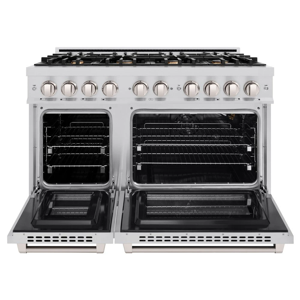 ZLINE 48 In. 6.7 Cu. Ft. Select Double Oven Gas Range In Stainless Steel With 8 Brass Burners (HGR-BR-48)(Zline 48 Select Gas Range Stainless Steel Brass Burners Hgr Br 48) 5 ZLINE 48 In. 6.7 Cu. Ft. Select Double Oven Gas Range In Stainless Steel With 8 Brass Burners (HGR-BR-48)(Zline 48 Select Gas Range Stainless Steel Brass Burners Hgr Br 48) - Image 5