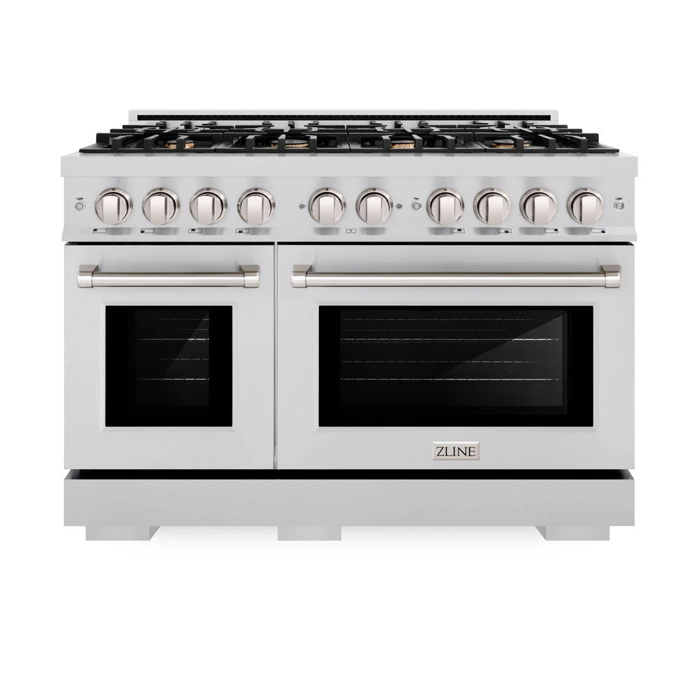 ZLINE 48 In. 6.7 Cu. Ft. Select Double Oven Gas Range In Stainless Steel With 8 Brass Burners (HGR-BR-48)(Zline 48 Select Gas Range Stainless Steel Brass Burners Hgr Br 48) 6 ZLINE 48 In. 6.7 Cu. Ft. Select Double Oven Gas Range In Stainless Steel With 8 Brass Burners (HGR-BR-48)(Zline 48 Select Gas Range Stainless Steel Brass Burners Hgr Br 48) - Image 6