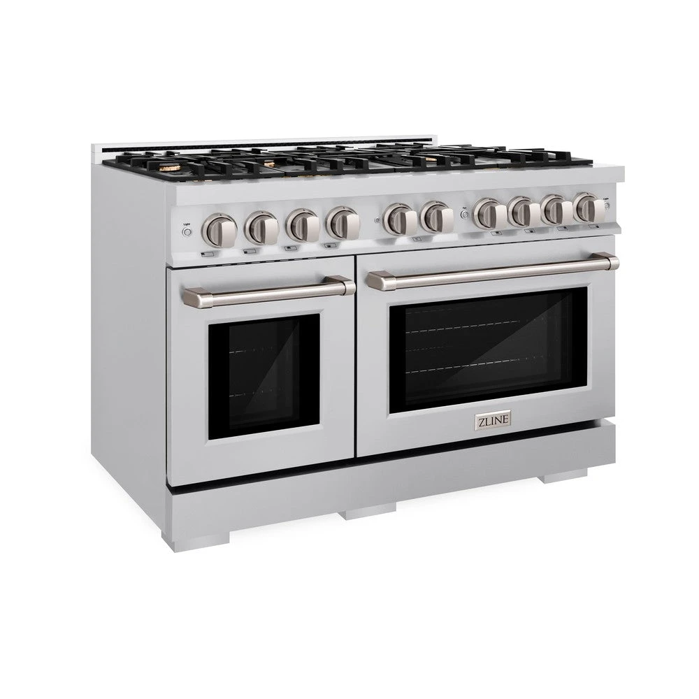 ZLINE 48 In. 6.7 Cu. Ft. Select Double Oven Gas Range In Stainless Steel With 8 Brass Burners (HGR-BR-48)(Zline 48 Select Gas Range Stainless Steel Brass Burners Hgr Br 48) 1 ZLINE 48 In. 6.7 Cu. Ft. Select Double Oven Gas Range In Stainless Steel With 8 Brass Burners (HGR-BR-48)(Zline 48 Select Gas Range Stainless Steel Brass Burners Hgr Br 48)