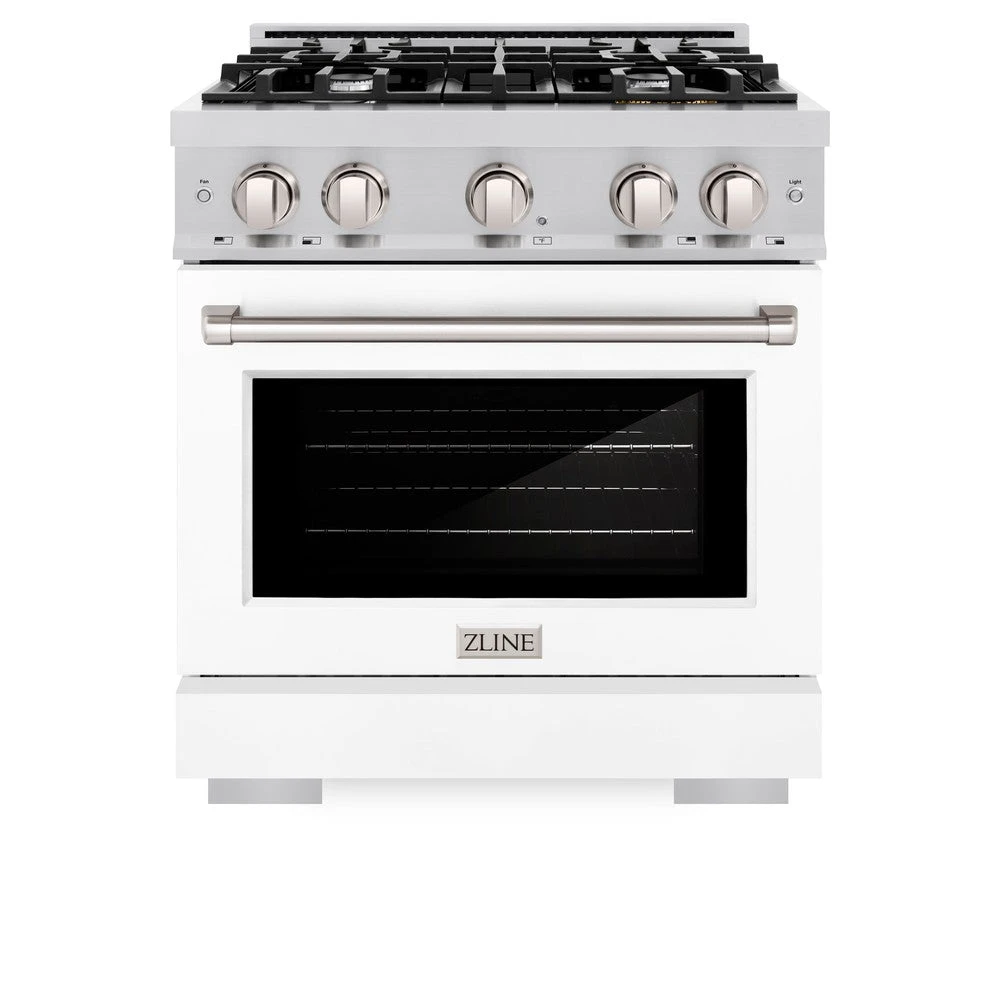 ZLINE 30 In. 4.2 Cu. Ft. Select Gas Range With 4 Burner Cooktop And Convection Gas Oven In Stainless Steel With White Matte Door (HGR-WM-30)(Zline 30 Select Gas Range Stainless Steel White Matte Hgr Wm 30) 5 ZLINE 30 In. 4.2 Cu. Ft. Select Gas Range With 4 Burner Cooktop And Convection Gas Oven In Stainless Steel With White Matte Door (HGR-WM-30)(Zline 30 Select Gas Range Stainless Steel White Matte Hgr Wm 30) - Image 5