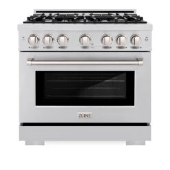ZLINE 36 In. 5.2 Cu. Ft. Select Gas Range With 6 Burner Cooktop And Convection Gas Oven In Stainless Steel (HGR36)(Zline 36 Select Gas Range Stainless Steel Hgr36) -Induction Cooktop Store zline select stainless steel gas range HGR36 front