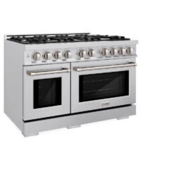 ZLINE 48 In. 6.7 Cu. Ft. Select Double Oven Gas Range With 8 Burner Cooktop In Stainless Steel (HGR48)(Zline 48 Select Gas Range Stainless Steel Hgr48) -Induction Cooktop Store zline select stainless steel gas range HGR48 main