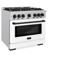 ZLINE Autograph Edition 36 In. 5.2 Cu. Ft. Select Gas Range With 6 Burner Cooktop And Convection Gas Oven In Stainless Steel With White Matte Door And Matte Black Accents (HGRZ-WM-36-MB)(Zline Autograph Edition 36 Select Gas Range Stainless Steel White Matte Matte Black Hgrz Wm 36 Mb) 16 ZLINE Autograph Edition 36 In. 5.2 Cu. Ft. Select Gas Range With 6 Burner Cooktop And Convection Gas Oven In Stainless Steel With White Matte Door And Matte Black Accents (HGRZ-WM-36-MB)(Zline Autograph Edition 36 Select Gas Range Stainless Steel White Matte Matte Black Hgrz Wm 36 Mb) -Induction Cooktop Store zline select stainless steel gas range autograph edition matte black HGRZ WM 36 MB main