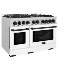 ZLINE Autograph Edition 48 In. 6.7 Cu. Ft. Select Double Oven Gas Range With 8 Burner Cooktop In Stainless Steel With White Matte Doors And Matte Black Accents (HGRZ-WM-48-MB)(Zline Autograph Edition 48 Select Gas Range Stainless Steel White Matte Matte Black Hgrz Wm 48 Mb) 17 ZLINE Autograph Edition 48 In. 6.7 Cu. Ft. Select Double Oven Gas Range With 8 Burner Cooktop In Stainless Steel With White Matte Doors And Matte Black Accents (HGRZ-WM-48-MB)(Zline Autograph Edition 48 Select Gas Range Stainless Steel White Matte Matte Black Hgrz Wm 48 Mb) -Induction Cooktop Store zline select stainless steel gas range autograph edition matte black HGRZ WM 48 MB main