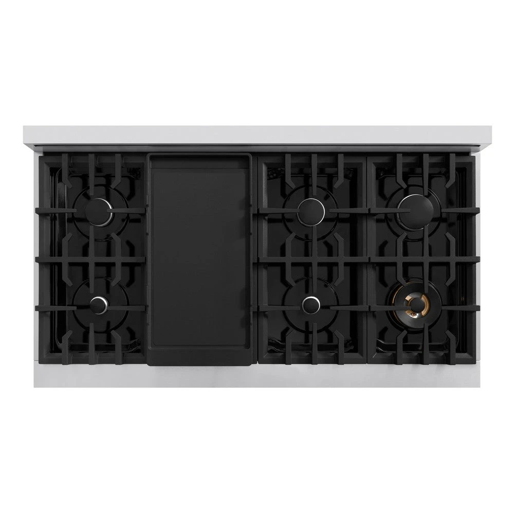 ZLINE 48 In. 6.7 Cu. Ft. Select Double Oven Gas Range With 8 Burner Cooktop In Stainless Steel With White Matte Doors (HGR-WM-48)(Zline 48 Select Gas Range Stainless Steel White Matte Hgr Wm 48) 3 ZLINE 48 In. 6.7 Cu. Ft. Select Double Oven Gas Range With 8 Burner Cooktop In Stainless Steel With White Matte Doors (HGR-WM-48)(Zline 48 Select Gas Range Stainless Steel White Matte Hgr Wm 48) - Image 3