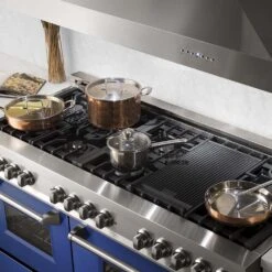 ZLINE 60 In. 7.4 Cu. Ft. Legacy Dual Fuel Range With 9 Burner Gas Cooktop And 2 Electric Convection Ovens In Stainless Steel And Blue Matte Doors (RA-BM-60)(Zline 60 Legacy Dual Fuel Range Stainless Steel Blue Matte Ra Bm 60) -Induction Cooktop Store zline stainless steel RA BM 60 burner lifestyle 73a3c874 0f3c 4acd a9da 191bf0d1ff4b
