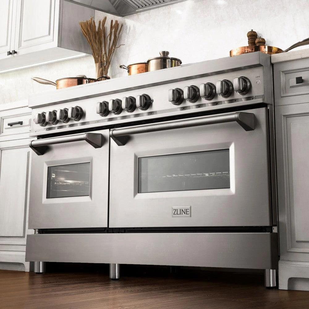 ZLINE 60 In. 7.4 Cu. Ft. Legacy Dual Fuel Range With Gas Cooktop And 2 Electric Convection Ovens In Stainless Steel With 8 Brass Burners (RA-BR-60)(Zline 60 Legacy Dual Fuel Range Stainless Steel Brass Burners Ra Br 60) 2 ZLINE 60 In. 7.4 Cu. Ft. Legacy Dual Fuel Range With Gas Cooktop And 2 Electric Convection Ovens In Stainless Steel With 8 Brass Burners (RA-BR-60)(Zline 60 Legacy Dual Fuel Range Stainless Steel Brass Burners Ra Br 60) - Image 2