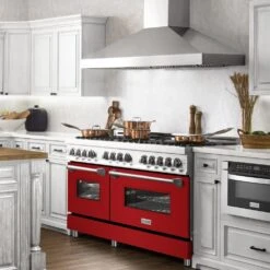 ZLINE 60 In. 7.4 Cu. Ft. Legacy Dual Fuel Range With 9 Burner Gas Cooktop And 2 Electric Convection Ovens In Stainless Steel And Red Gloss Doors (RA-RG-60)(Zline 60 Legacy Dual Fuel Range Stainless Steel Red Gloss Ra Rg 60) 25 ZLINE 60 In. 7.4 Cu. Ft. Legacy Dual Fuel Range With 9 Burner Gas Cooktop And 2 Electric Convection Ovens In Stainless Steel And Red Gloss Doors (RA-RG-60)(Zline 60 Legacy Dual Fuel Range Stainless Steel Red Gloss Ra Rg 60) -Induction Cooktop Store zline stainless steel RA RG 60 side lifestyle a34006a3 a643 4939 9f68 376661e2383e