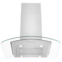 ZLINE 30 In. Alpine Series Convertible Island Mount Range Hood In Stainless Steel And Glass (ALP70IS-30)(Zline 30 Alpine Island Mount Range Hood Stainless Steel Alp70is 30) 18 ZLINE 30 In. Alpine Series Convertible Island Mount Range Hood In Stainless Steel And Glass (ALP70IS-30)(Zline 30 Alpine Island Mount Range Hood Stainless Steel Alp70is 30) -Induction Cooktop Store zline stainless steel island mounted range hood ALP70IS 30 front under
