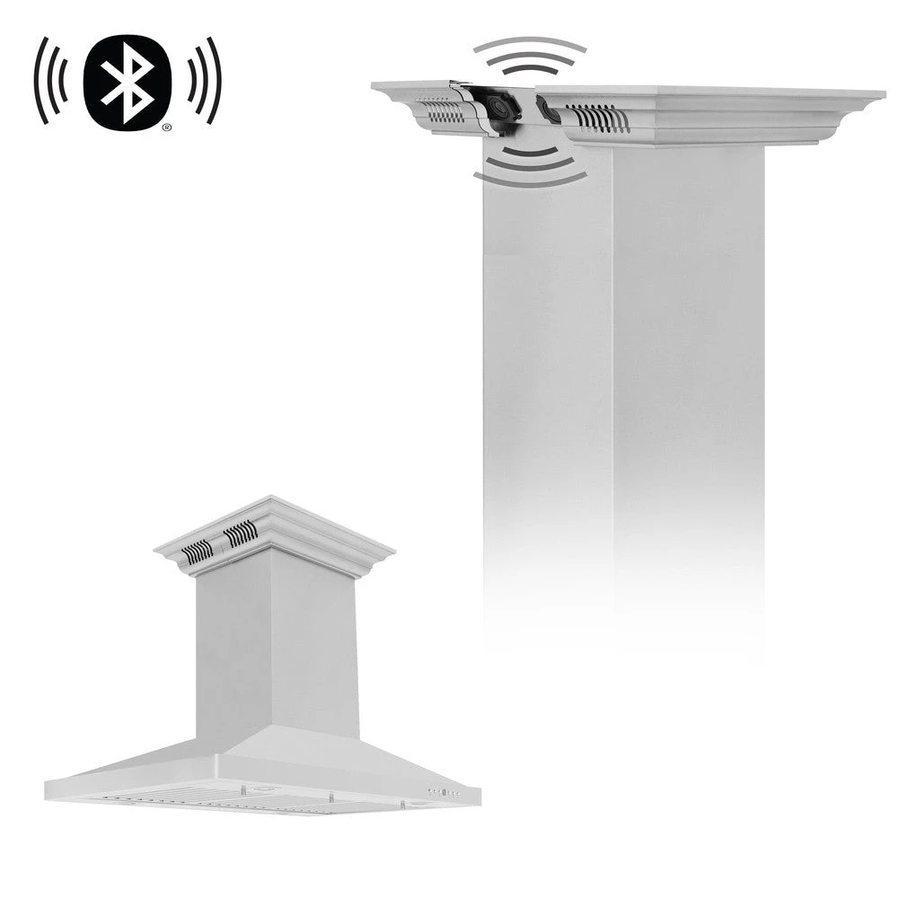 ZLINE 30 In. CrownSound™ Ducted Vent Island Mount Range Hood In Stainless Steel With Built-in Bluetooth Speakers (GL2iCRN-BT-30)(Zline 30 Island Mount Range Hood Stainless Steel Crownsound Gl2icrn Bt 30) 1 ZLINE 30 In. CrownSound™ Ducted Vent Island Mount Range Hood In Stainless Steel With Built-in Bluetooth Speakers (GL2iCRN-BT-30)(Zline 30 Island Mount Range Hood Stainless Steel Crownsound Gl2icrn Bt 30)