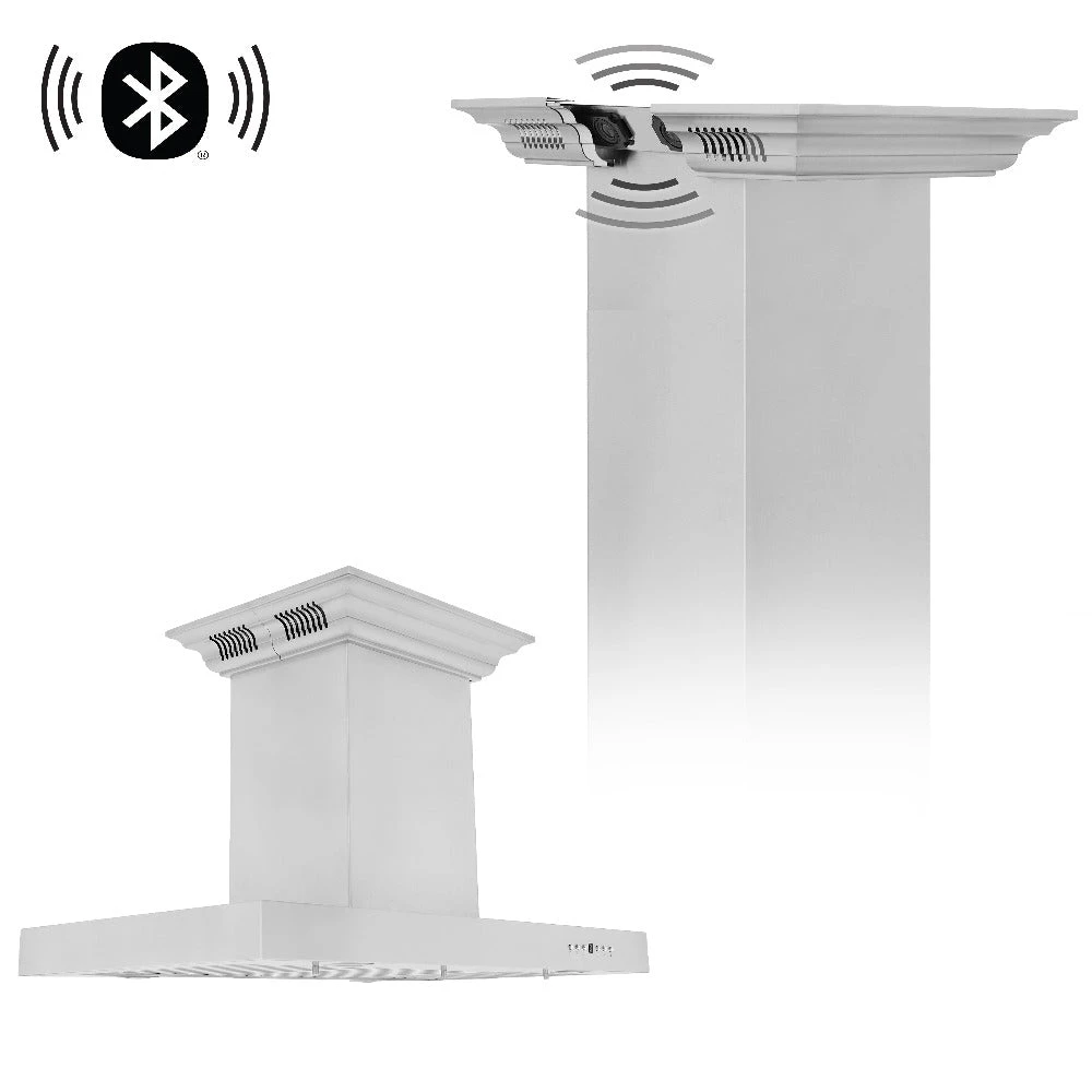 ZLINE 30 In. CrownSound™ Ducted Vent Island Mount Range Hood In Stainless Steel With Built-in Bluetooth Speakers (KE2iCRN-BT-30)(Zline 30 Island Mount Range Hood Stainless Steel Crownsound Ke2icrn Bt 30) 4 ZLINE 30 In. CrownSound™ Ducted Vent Island Mount Range Hood In Stainless Steel With Built-in Bluetooth Speakers (KE2iCRN-BT-30)(Zline 30 Island Mount Range Hood Stainless Steel Crownsound Ke2icrn Bt 30) - Image 4