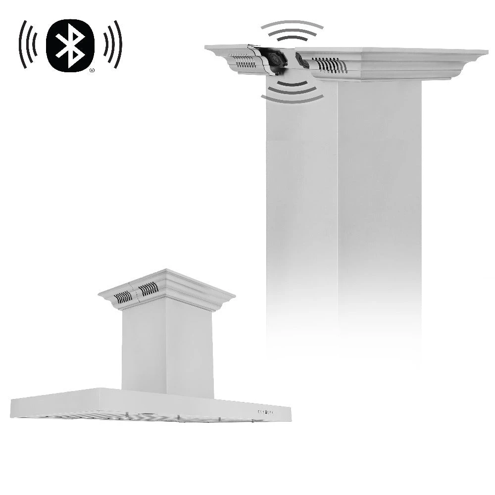 ZLINE 30 In. CrownSound™ Ducted Vent Island Mount Range Hood In Stainless Steel With Built-in Bluetooth Speakers (KE2iCRN-BT-30)(Zline 30 Island Mount Range Hood Stainless Steel Crownsound Ke2icrn Bt 30) 1 ZLINE 30 In. CrownSound™ Ducted Vent Island Mount Range Hood In Stainless Steel With Built-in Bluetooth Speakers (KE2iCRN-BT-30)(Zline 30 Island Mount Range Hood Stainless Steel Crownsound Ke2icrn Bt 30)