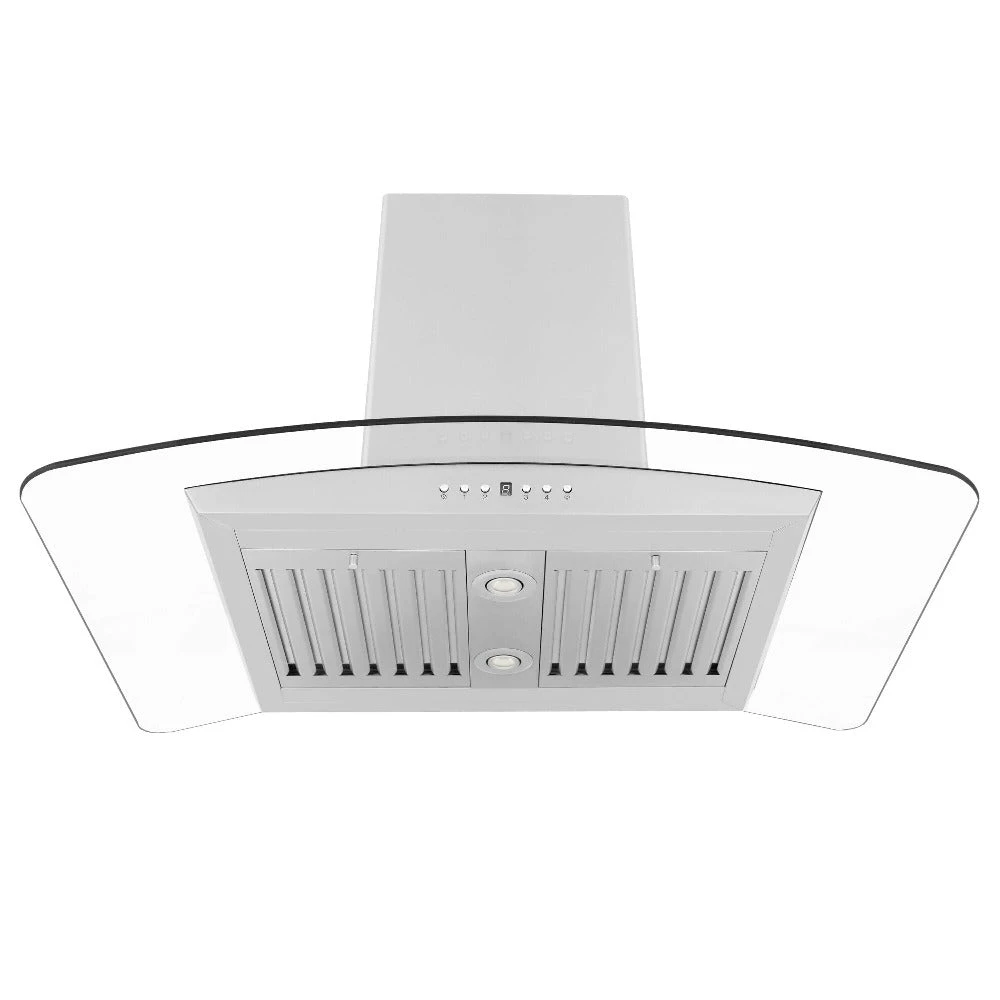 ZLINE 36 In. Convertible Vent Island Mount Range Hood In Stainless Steel And Glass (GL5i-36)(Zline 36 Island Mount Range Hood Stainless Steel Glass Gl5i 36) 4 ZLINE 36 In. Convertible Vent Island Mount Range Hood In Stainless Steel And Glass (GL5i-36)(Zline 36 Island Mount Range Hood Stainless Steel Glass Gl5i 36) - Image 4