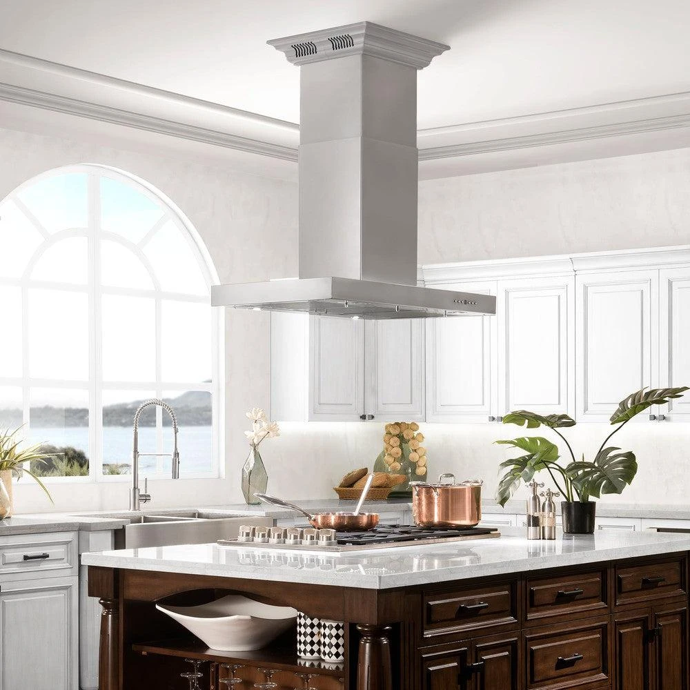 ZLINE 30 In. CrownSound™ Ducted Vent Island Mount Range Hood In Stainless Steel With Built-in Bluetooth Speakers (KE2iCRN-BT-30)(Zline 30 Island Mount Range Hood Stainless Steel Crownsound Ke2icrn Bt 30) 2 ZLINE 30 In. CrownSound™ Ducted Vent Island Mount Range Hood In Stainless Steel With Built-in Bluetooth Speakers (KE2iCRN-BT-30)(Zline 30 Island Mount Range Hood Stainless Steel Crownsound Ke2icrn Bt 30) - Image 2