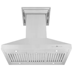 ZLINE 48 In. CrownSound™ Ducted Vent Island Mount Range Hood In Stainless Steel With Built-in Bluetooth Speakers (KL3iCRN-BT-48)(Zline 48 Island Mount Range Hood Stainless Steel Crownsound Kl3icrn Bt 48) -Induction Cooktop Store zline stainless steel island range hood KL3iCRN BT 36 front under 75d228ae f495 4212 9a1f 4681ea5a24a9