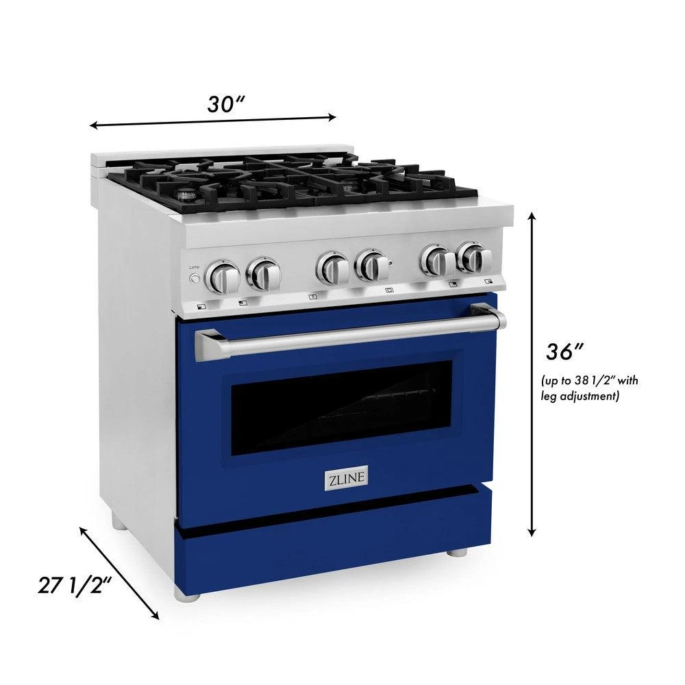 ZLINE 30 In. 4.0 Cu. Ft. Legacy Dual Fuel Range With 4 Burner Gas Cooktop And Electric Convection Oven In Stainless Steel And Blue Gloss Door (RA-BG-30)(Zline 30 Legacy Dual Fuel Range Stainless Steel Blue Gloss Ra Bg 30) 10 ZLINE 30 In. 4.0 Cu. Ft. Legacy Dual Fuel Range With 4 Burner Gas Cooktop And Electric Convection Oven In Stainless Steel And Blue Gloss Door (RA-BG-30)(Zline 30 Legacy Dual Fuel Range Stainless Steel Blue Gloss Ra Bg 30) - Image 10