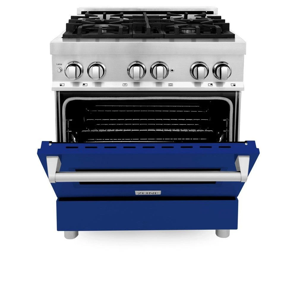 ZLINE 30 In. 4.0 Cu. Ft. Legacy Dual Fuel Range With 4 Burner Gas Cooktop And Electric Convection Oven In Stainless Steel And Blue Gloss Door (RA-BG-30)(Zline 30 Legacy Dual Fuel Range Stainless Steel Blue Gloss Ra Bg 30) 4 ZLINE 30 In. 4.0 Cu. Ft. Legacy Dual Fuel Range With 4 Burner Gas Cooktop And Electric Convection Oven In Stainless Steel And Blue Gloss Door (RA-BG-30)(Zline 30 Legacy Dual Fuel Range Stainless Steel Blue Gloss Ra Bg 30) - Image 4