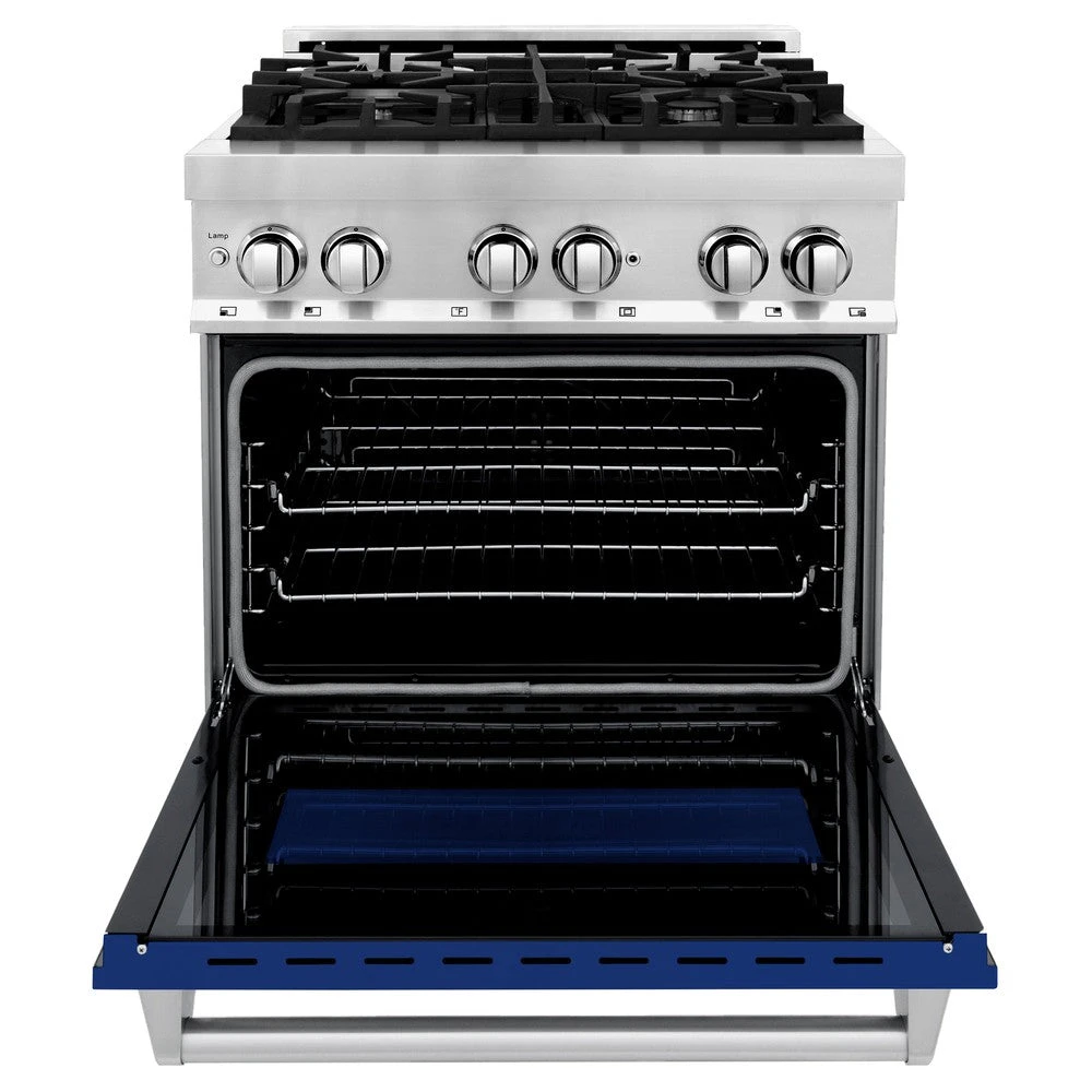 ZLINE 30 In. 4.0 Cu. Ft. Legacy Dual Fuel Range With 4 Burner Gas Cooktop And Electric Convection Oven In Stainless Steel And Blue Gloss Door (RA-BG-30)(Zline 30 Legacy Dual Fuel Range Stainless Steel Blue Gloss Ra Bg 30) 5 ZLINE 30 In. 4.0 Cu. Ft. Legacy Dual Fuel Range With 4 Burner Gas Cooktop And Electric Convection Oven In Stainless Steel And Blue Gloss Door (RA-BG-30)(Zline 30 Legacy Dual Fuel Range Stainless Steel Blue Gloss Ra Bg 30) - Image 5