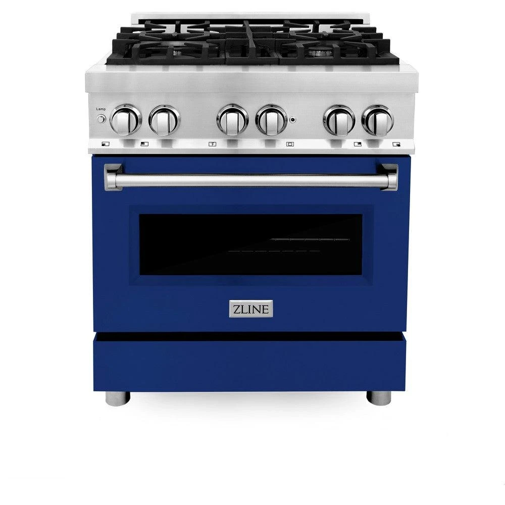 ZLINE 30 In. 4.0 Cu. Ft. Legacy Dual Fuel Range With 4 Burner Gas Cooktop And Electric Convection Oven In Stainless Steel And Blue Gloss Door (RA-BG-30)(Zline 30 Legacy Dual Fuel Range Stainless Steel Blue Gloss Ra Bg 30) 3 ZLINE 30 In. 4.0 Cu. Ft. Legacy Dual Fuel Range With 4 Burner Gas Cooktop And Electric Convection Oven In Stainless Steel And Blue Gloss Door (RA-BG-30)(Zline 30 Legacy Dual Fuel Range Stainless Steel Blue Gloss Ra Bg 30) - Image 3