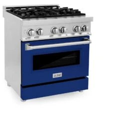 ZLINE 30 In. 4.0 Cu. Ft. Legacy Dual Fuel Range With 4 Burner Gas Cooktop And Electric Convection Oven In Stainless Steel And Blue Gloss Door (RA-BG-30)(Zline 30 Legacy Dual Fuel Range Stainless Steel Blue Gloss Ra Bg 30) 16 ZLINE 30 In. 4.0 Cu. Ft. Legacy Dual Fuel Range With 4 Burner Gas Cooktop And Electric Convection Oven In Stainless Steel And Blue Gloss Door (RA-BG-30)(Zline 30 Legacy Dual Fuel Range Stainless Steel Blue Gloss Ra Bg 30) -Induction Cooktop Store zline stainless steel range RA BG 30 main