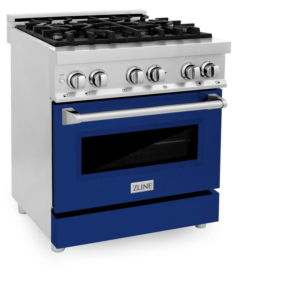 ZLINE 30 In. 4.0 Cu. Ft. Legacy Dual Fuel Range With 4 Burner Gas Cooktop And Electric Convection Oven In Stainless Steel And Blue Gloss Door (RA-BG-30)(Zline 30 Legacy Dual Fuel Range Stainless Steel Blue Gloss Ra Bg 30) 6 ZLINE 30 In. 4.0 Cu. Ft. Legacy Dual Fuel Range With 4 Burner Gas Cooktop And Electric Convection Oven In Stainless Steel And Blue Gloss Door (RA-BG-30)(Zline 30 Legacy Dual Fuel Range Stainless Steel Blue Gloss Ra Bg 30) - Image 6