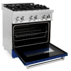 ZLINE 30 In. 4.0 Cu. Ft. Legacy Dual Fuel Range With 4 Burner Gas Cooktop And Electric Convection Oven In Stainless Steel And Blue Gloss Door (RA-BG-30)(Zline 30 Legacy Dual Fuel Range Stainless Steel Blue Gloss Ra Bg 30) 17 ZLINE 30 In. 4.0 Cu. Ft. Legacy Dual Fuel Range With 4 Burner Gas Cooktop And Electric Convection Oven In Stainless Steel And Blue Gloss Door (RA-BG-30)(Zline 30 Legacy Dual Fuel Range Stainless Steel Blue Gloss Ra Bg 30) -Induction Cooktop Store zline stainless steel range RA BG 30 side open c5ef5983 daf3 42de 8856 c3436dcb8a52