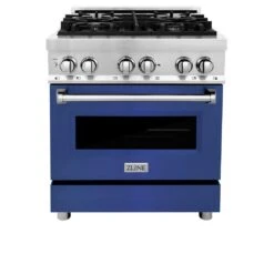ZLINE 30 In. 4.0 Cu. Ft. Legacy Dual Fuel Range With 4 Burner Gas Cooktop And Electric Convection Oven In Stainless Steel And Blue Matte Door (RA-BM-30)(Zline 30 Legacy Dual Fuel Range Stainless Steel Blue Matte Ra Bm 30) 18 ZLINE 30 In. 4.0 Cu. Ft. Legacy Dual Fuel Range With 4 Burner Gas Cooktop And Electric Convection Oven In Stainless Steel And Blue Matte Door (RA-BM-30)(Zline 30 Legacy Dual Fuel Range Stainless Steel Blue Matte Ra Bm 30) -Induction Cooktop Store zline stainless steel range RA BM 30 front transparent 7584973c 8f83 4957 884e fad9b42e80f1