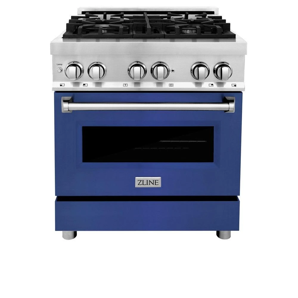 ZLINE 30 In. 4.0 Cu. Ft. Legacy Dual Fuel Range With 4 Burner Gas Cooktop And Electric Convection Oven In Stainless Steel And Blue Matte Door (RA-BM-30)(Zline 30 Legacy Dual Fuel Range Stainless Steel Blue Matte Ra Bm 30) 3 ZLINE 30 In. 4.0 Cu. Ft. Legacy Dual Fuel Range With 4 Burner Gas Cooktop And Electric Convection Oven In Stainless Steel And Blue Matte Door (RA-BM-30)(Zline 30 Legacy Dual Fuel Range Stainless Steel Blue Matte Ra Bm 30) - Image 3