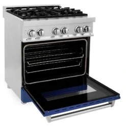 ZLINE 30 In. 4.0 Cu. Ft. Legacy Dual Fuel Range With 4 Burner Gas Cooktop And Electric Convection Oven In Stainless Steel And Blue Matte Door (RA-BM-30)(Zline 30 Legacy Dual Fuel Range Stainless Steel Blue Matte Ra Bm 30) 23 ZLINE 30 In. 4.0 Cu. Ft. Legacy Dual Fuel Range With 4 Burner Gas Cooktop And Electric Convection Oven In Stainless Steel And Blue Matte Door (RA-BM-30)(Zline 30 Legacy Dual Fuel Range Stainless Steel Blue Matte Ra Bm 30) -Induction Cooktop Store zline stainless steel range RA BM 30 side open 222762d6 3d0b 4b49 8238 35d3d2bb5dea