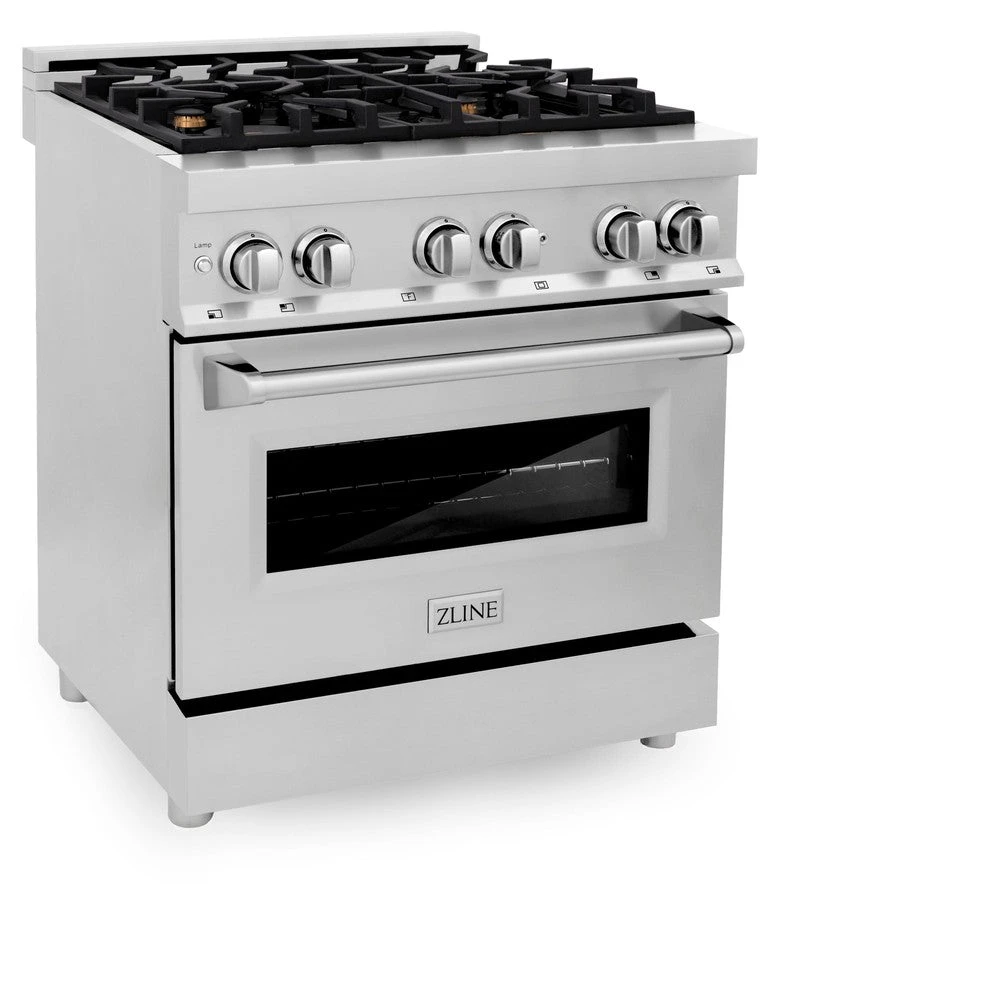 ZLINE 30 In. 4.0 Cu. Ft. Legacy Dual Fuel Range With Gas Cooktop And Electric Convection Oven In Stainless Steel With 4 Brass Burners (RA-BR-30)(Zline 30 Legacy Dual Fuel Range Stainless Steel Brass Burners Ra Br 30) 4 ZLINE 30 In. 4.0 Cu. Ft. Legacy Dual Fuel Range With Gas Cooktop And Electric Convection Oven In Stainless Steel With 4 Brass Burners (RA-BR-30)(Zline 30 Legacy Dual Fuel Range Stainless Steel Brass Burners Ra Br 30) - Image 4