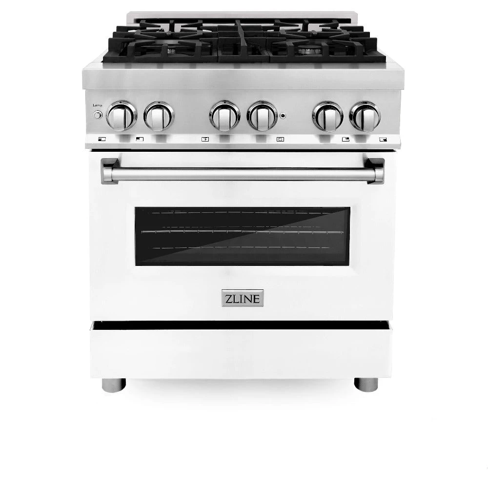 ZLINE 30 In. 4.0 Cu. Ft. Legacy Dual Fuel Range With 4 Burner Gas Cooktop And Electric Convection Oven In Stainless Steel And White Matte Door (RA-WM-30)(Zline 30 Legacy Dual Fuel Range Stainless Steel White Matte Ra Wm 30) 3 ZLINE 30 In. 4.0 Cu. Ft. Legacy Dual Fuel Range With 4 Burner Gas Cooktop And Electric Convection Oven In Stainless Steel And White Matte Door (RA-WM-30)(Zline 30 Legacy Dual Fuel Range Stainless Steel White Matte Ra Wm 30) - Image 3