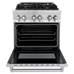 ZLINE 30 In. 4.0 Cu. Ft. Legacy Dual Fuel Range With 4 Burner Gas Cooktop And Electric Convection Oven In Stainless Steel (RA30)(Zline 30 Legacy Dual Fuel Range Stainless Steel Ra30) -Induction Cooktop Store zline stainless steel range RA30 front open a77a2411 a06e 405c 971f 9b49cc4de14c