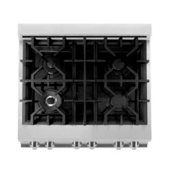 ZLINE 30 In. 4.0 Cu. Ft. Legacy Dual Fuel Range With 4 Burner Gas Cooktop And Electric Convection Oven In Stainless Steel (RA30)(Zline 30 Legacy Dual Fuel Range Stainless Steel Ra30) -Induction Cooktop Store zline stainless steel range RA30 top down b64a4bf3 0698 4851 b752 17d4f0da9578