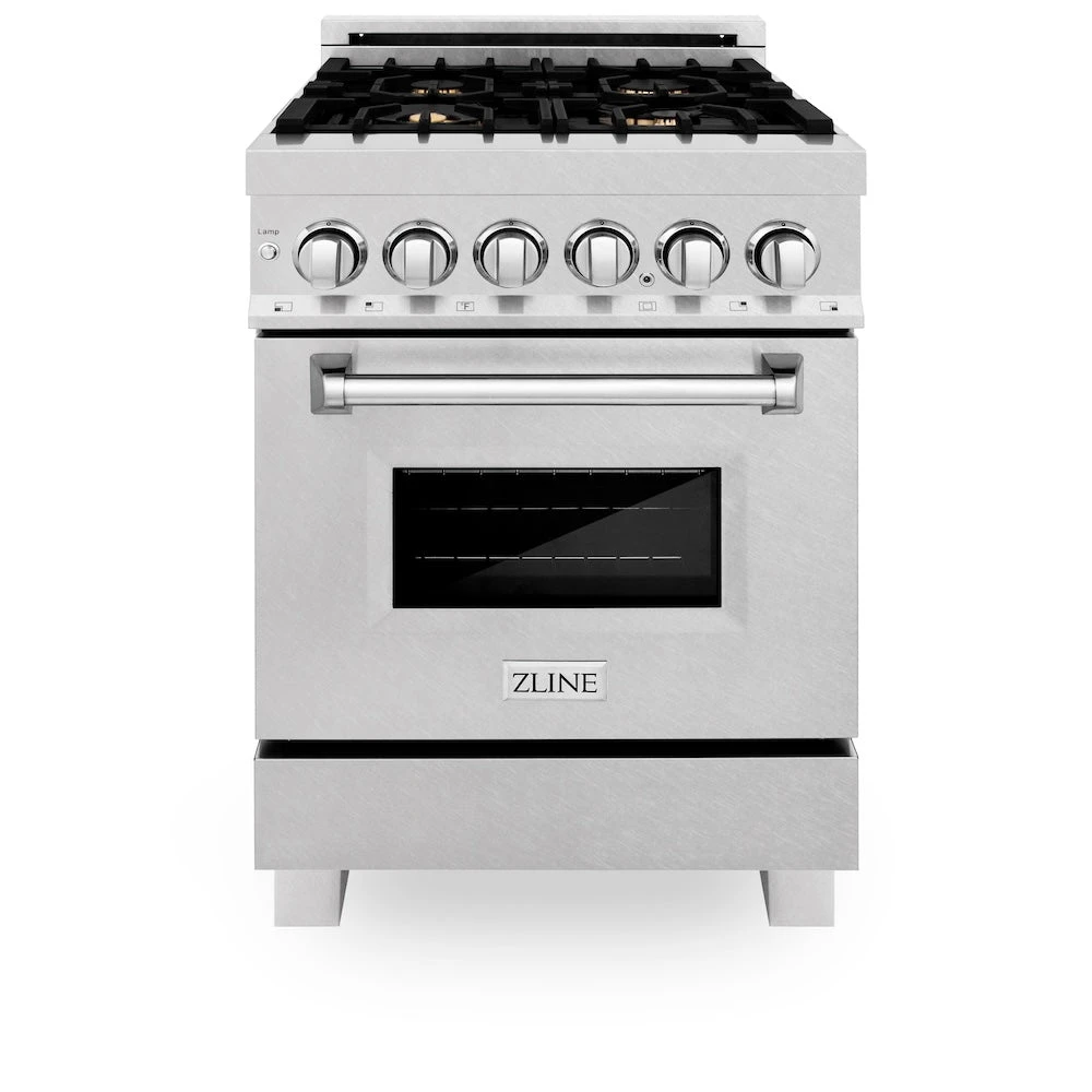 ZLINE 24 In. 2.8 Cu. Ft. Legacy Dual Fuel Range With Gas Cooktop And Electric Convection Oven In Satin Stainless Steel With 4 Brass Burners (RAS-SN-BR-24)(Zline 24 Legacy Dual Fuel Range Satin Stainless Steel Brass Burners Ras Sn Br 24) 3 ZLINE 24 In. 2.8 Cu. Ft. Legacy Dual Fuel Range With Gas Cooktop And Electric Convection Oven In Satin Stainless Steel With 4 Brass Burners (RAS-SN-BR-24)(Zline 24 Legacy Dual Fuel Range Satin Stainless Steel Brass Burners Ras Sn Br 24) - Image 3