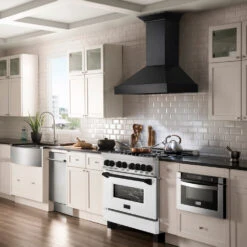 ZLINE Autograph Edition 36 In. 4.6 Cu. Ft. Legacy Dual Fuel Range With 6 Burner Gas Cooktop And Electric Convection Oven In Satin Stainless Steel With White Matte Door And Matte Black Accents (RASZ-WM-36-MB)(Zline Autograph Edition 36 Legacy Dual Fuel Range Satin Stainless Steel White Matte Matte Black Rasz Wm 36 Mb) 37 ZLINE Autograph Edition 36 In. 4.6 Cu. Ft. Legacy Dual Fuel Range With 6 Burner Gas Cooktop And Electric Convection Oven In Satin Stainless Steel With White Matte Door And Matte Black Accents (RASZ-WM-36-MB)(Zline Autograph Edition 36 Legacy Dual Fuel Range Satin Stainless Steel White Matte Matte Black Rasz Wm 36 Mb) -Induction Cooktop Store zline stainless steel range RASZ WM 36 MB china kitchen lifestyle