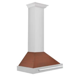 ZLINE 30 In. Convertible Stainless Steel Range Hood With Copper Shell And Stainless Steel Handle (KB4STX-C-30)(Zline 30 Wall Mount Range Hood Stainless Steel Copper Kb4stx C 30) 9 ZLINE 30 In. Convertible Stainless Steel Range Hood With Copper Shell And Stainless Steel Handle (KB4STX-C-30)(Zline 30 Wall Mount Range Hood Stainless Steel Copper Kb4stx C 30) -Induction Cooktop Store zline stainless steel range hood with copper shell KB4STX C 30 side