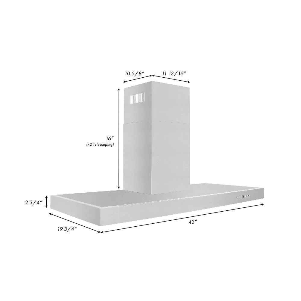 ZLINE 42 In. Convertible Vent Wall Mount Range Hood In Stainless Steel (KE-42)(Zline 42 Wall Mount Range Hood Stainless Steel Ke 42) 10 ZLINE 42 In. Convertible Vent Wall Mount Range Hood In Stainless Steel (KE-42)(Zline 42 Wall Mount Range Hood Stainless Steel Ke 42) - Image 10