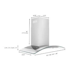 ZLINE 48 In. Convertible Vent Wall Mount Range Hood In Stainless Steel And Glass (KN4-48)(Zline 48 Wall Mount Range Hood Stainless Steel Glass Kn4 48) -Induction Cooktop Store zline stainless steel wall mount range hood KN4 36 dimensional