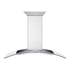 ZLINE 48 In. CrownSound™ Ducted Vent Wall Mount Range Hood In Stainless Steel And Glass With Built-in Bluetooth Speakers (KN4CRN-BT-48)(Zline 48 Wall Mount Range Hood Stainless Steel Crownsound Kn4crn Bt 48) -Induction Cooktop Store zline stainless steel wall mount range hood KN4CRN BT 48 front