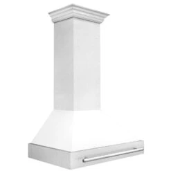 ZLINE 36 In. Satin Stainless Steel Wall Mount Range Hood With White Matte Shell And Stainless Steel Handle (8654SNX-WM-36)(Zline 36 Wall Mount Range Hood Satin Stainless Steel White Matte 8654snx Wm 36) 18 ZLINE 36 In. Satin Stainless Steel Wall Mount Range Hood With White Matte Shell And Stainless Steel Handle (8654SNX-WM-36)(Zline 36 Wall Mount Range Hood Satin Stainless Steel White Matte 8654snx Wm 36) -Induction Cooktop Store zline stainless steel wall mounted range hood 8654SNX 36 side