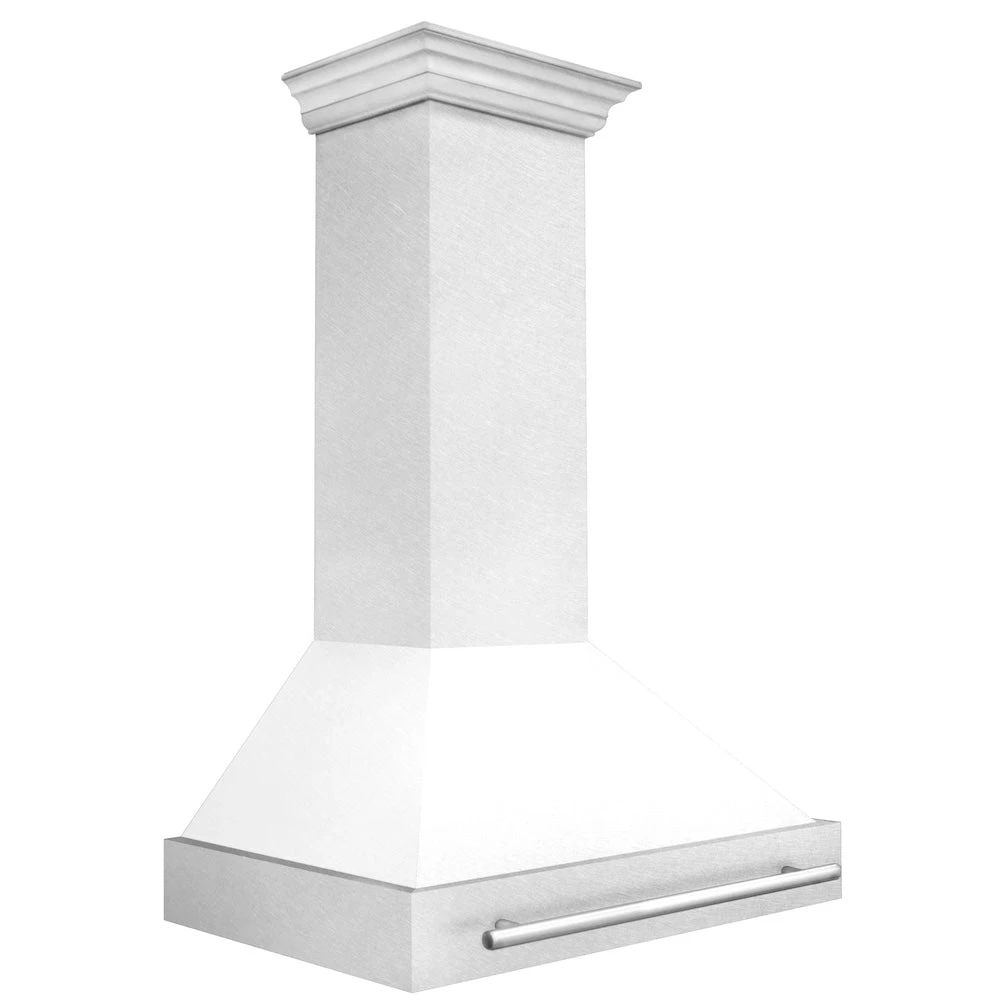 ZLINE 36 In. Satin Stainless Steel Wall Mount Range Hood With White Matte Shell And Stainless Steel Handle (8654SNX-WM-36)(Zline 36 Wall Mount Range Hood Satin Stainless Steel White Matte 8654snx Wm 36) 3 ZLINE 36 In. Satin Stainless Steel Wall Mount Range Hood With White Matte Shell And Stainless Steel Handle (8654SNX-WM-36)(Zline 36 Wall Mount Range Hood Satin Stainless Steel White Matte 8654snx Wm 36) - Image 3