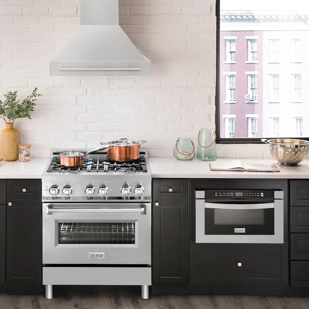 ZLINE 30 In. Stainless Steel Range Hood With Stainless Steel Handle (8654STX-30)(Zline 30 Wall Mount Range Hood Stainless Steel 8654stx 30) 2 ZLINE 30 In. Stainless Steel Range Hood With Stainless Steel Handle (8654STX-30)(Zline 30 Wall Mount Range Hood Stainless Steel 8654stx 30) - Image 2