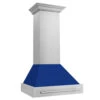 ZLINE 30 In. Stainless Steel Range Hood With Blue Gloss Shell And Stainless Steel Handle (8654STX-BG-30)(Zline 30 Wall Mount Range Hood Stainless Steel Blue Gloss 8654stx Bg 30)