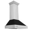 ZLINE 36 In. Stainless Steel Range Hood With Black Matte Shell And Stainless Steel Handle (8654STX-BLM-36)(Zline 36 Wall Mount Range Hood Stainless Steel Black Matte 8654stx Blm 36)