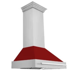 ZLINE 36 In. Stainless Steel Range Hood With Red Gloss Shell And Stainless Steel Handle (8654STX-RG-36)(Zline 36 Wall Mount Range Hood Stainless Steel Red Gloss 8654stx Rg 36)