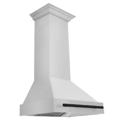 ZLINE Autograph Edition 30 In. Stainless Steel Range Hood With Stainless Steel Shell And Matte Black Handle (8654STZ-30-MB)(Zline Autograph Edition 30 Wall Mount Range Hood Stainless Steel Matte Black 8654stz 30 Mb)