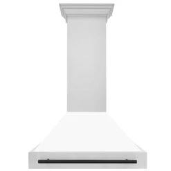 ZLINE Autograph Edition 36 In. Stainless Steel Range Hood With White Matte Shell And Matte Black Handle (8654STZ-WM36-MB)(Zline Autograph Edition 36 Wall Mount Range Hood Stainless Steel White Matte Matte Black 8654stz Wm36 Mb) 11 ZLINE Autograph Edition 36 In. Stainless Steel Range Hood With White Matte Shell And Matte Black Handle (8654STZ-WM36-MB)(Zline Autograph Edition 36 Wall Mount Range Hood Stainless Steel White Matte Matte Black 8654stz Wm36 Mb) -Induction Cooktop Store zline stainless steel wall mounted range hood 8654STZ WM36 MB front 598c1885 dd1f 4cd7 b015 aa6b8921e68b