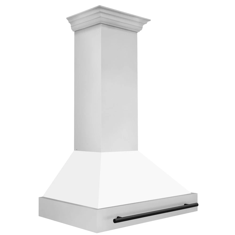 ZLINE Autograph Edition 36 In. Stainless Steel Range Hood With White Matte Shell And Matte Black Handle (8654STZ-WM36-MB)(Zline Autograph Edition 36 Wall Mount Range Hood Stainless Steel White Matte Matte Black 8654stz Wm36 Mb) 3 ZLINE Autograph Edition 36 In. Stainless Steel Range Hood With White Matte Shell And Matte Black Handle (8654STZ-WM36-MB)(Zline Autograph Edition 36 Wall Mount Range Hood Stainless Steel White Matte Matte Black 8654stz Wm36 Mb) - Image 3