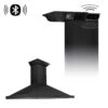 ZLINE 48 In. CrownSound™ Ducted Vent Wall Mount Range Hood In Black Stainless Steel With Built-in Bluetooth Speakers (BSKBNCRN-BT-48)(Zline 48 Wall Mount Range Hood Black Stainless Steel Crownsound Bskbncrn Bt 48)