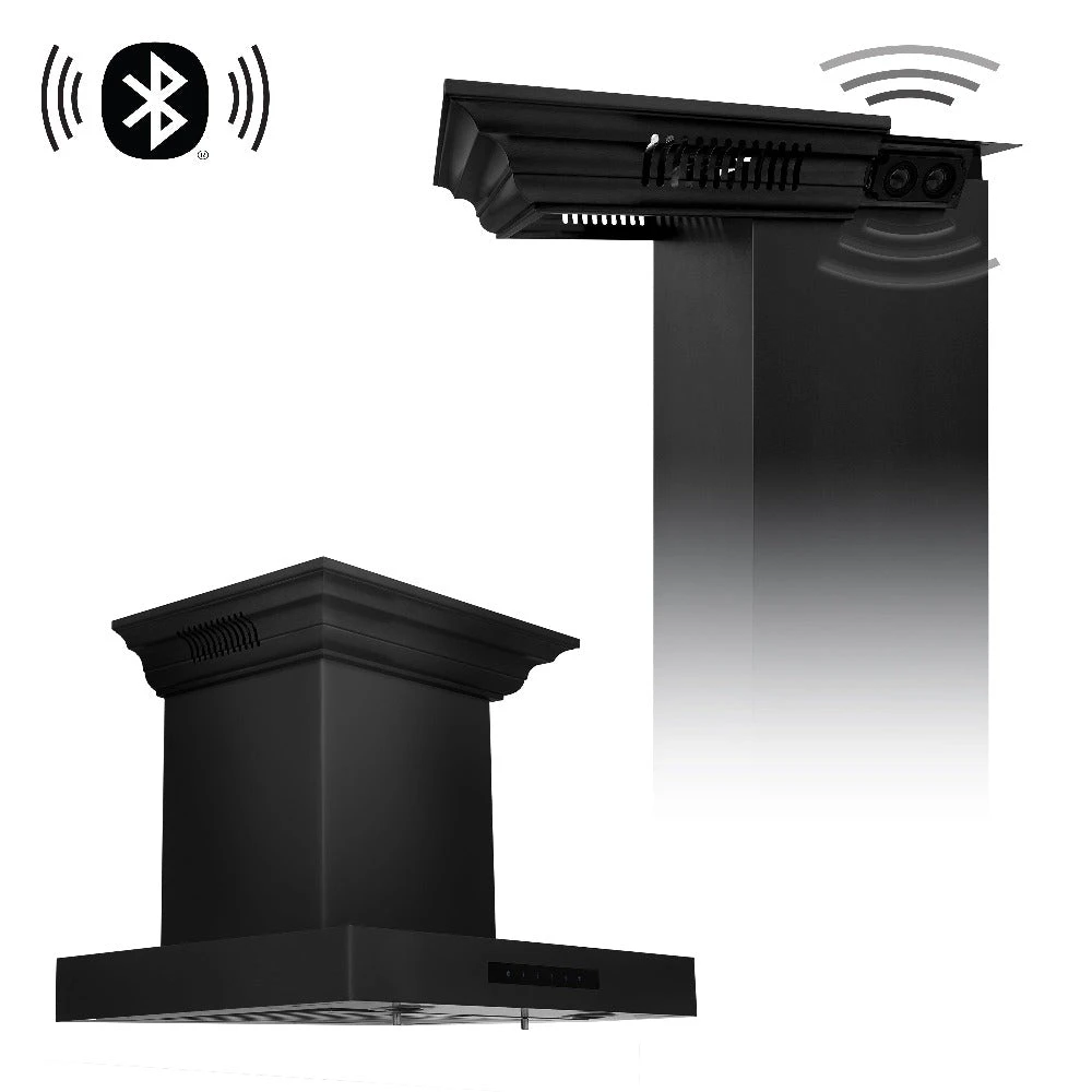 ZLINE 30 In. CrownSound™ Ducted Vent Wall Mount Range Hood In Black Stainless Steel With Built-in Bluetooth Speakers (BSKENCRN-BT-30)(Zline 30 Wall Mount Range Hood Black Stainless Steel Crownsound Bskencrn Bt 30) 1 ZLINE 30 In. CrownSound™ Ducted Vent Wall Mount Range Hood In Black Stainless Steel With Built-in Bluetooth Speakers (BSKENCRN-BT-30)(Zline 30 Wall Mount Range Hood Black Stainless Steel Crownsound Bskencrn Bt 30)